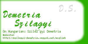 demetria szilagyi business card